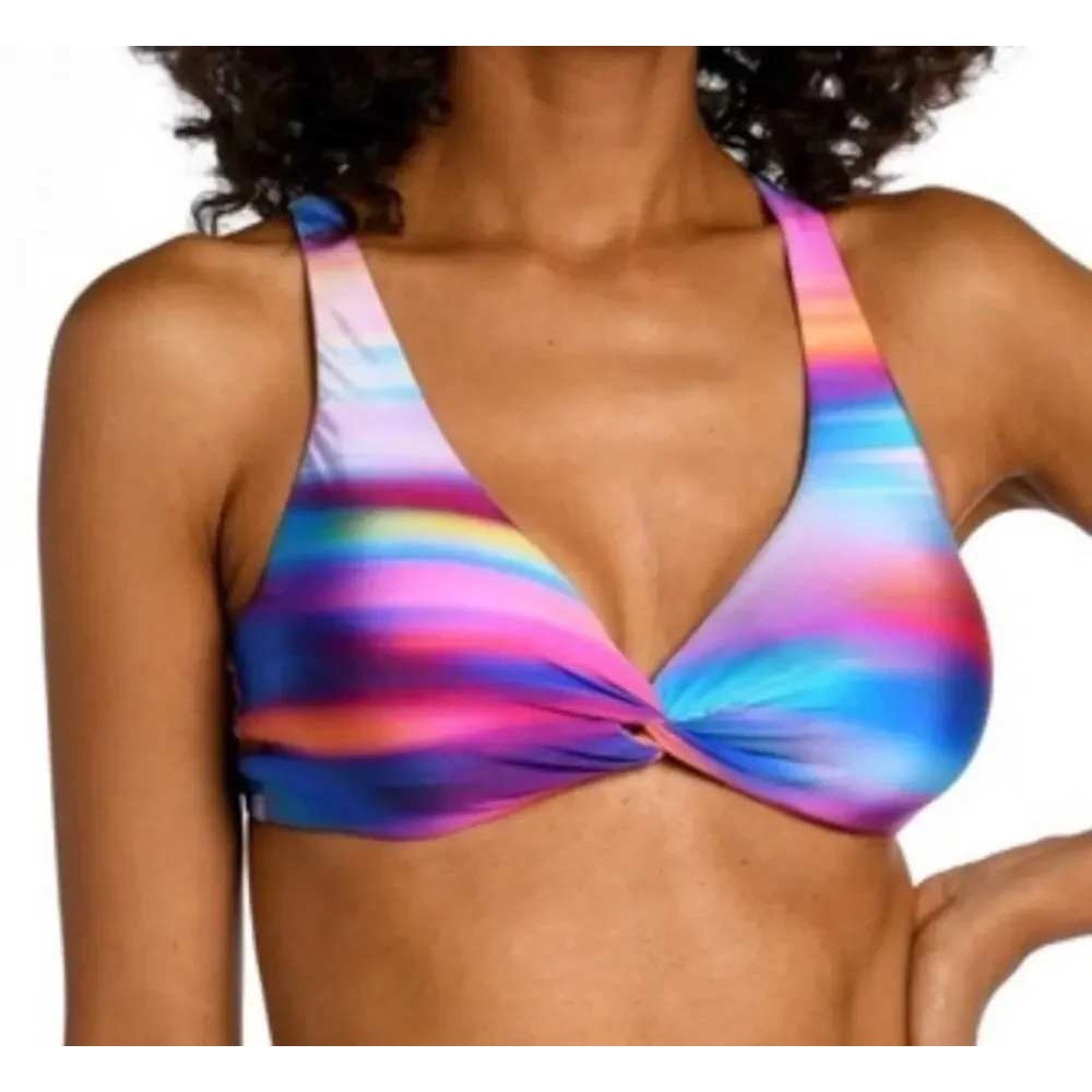 La Blanca Sunset Shores Bikini Top Size 8 Underwire Convertible Strap Twist NWT
